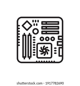 Icono de la tarjeta madre en vector. Logotipo
