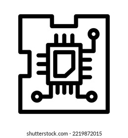 motherboard line icon illustration vector graphic