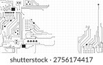 Motherboard pattern of computer circuit board stock illustration