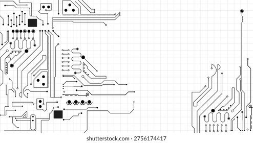Motherboard pattern of computer circuit board stock illustration