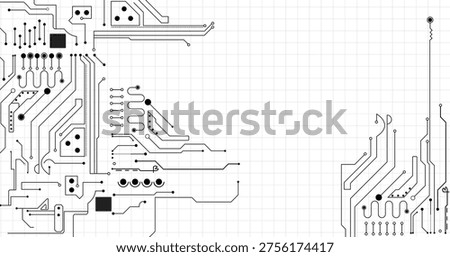Motherboard pattern of computer circuit board stock illustration