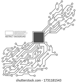 Motherboard processor. Abstract background of communication lines.