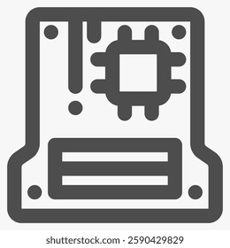 motherboard, simple computer hardware icons