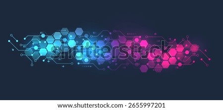 Motherboard technology circuit board texture design. Creative idea AI banner concept for internet technology. Digital motherboard concept for poster, cover, banner, header, web presentation template