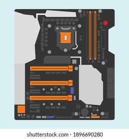 ilustración vectorial de plantilla de motherboard para web y venta