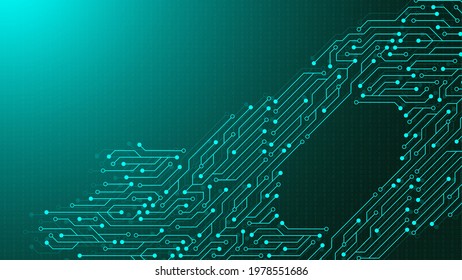 Motherboard vector background with circuit board electronic elements. Electronic texture for computer technology, engineering concept. Motherboard computer generated abstract illustration