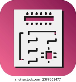Motherboard Vector Glyph Gradient Background Icon For Personal And Commercial Use.
