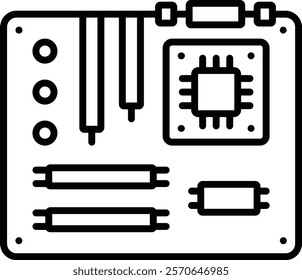 Motherboard vector icon. Can be used for printing, mobile and web applications.