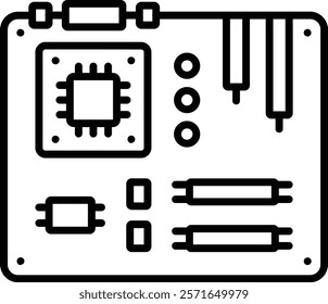 Motherboard vector icon. Can be used for printing, mobile and web applications.