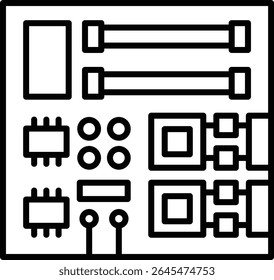 Motherboard vector icon. Can be used for printing, mobile and web applications.