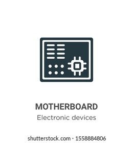 Motherboard vector icon on white background. Flat vector motherboard icon symbol sign from modern electronic devices collection for mobile concept and web apps design.