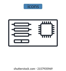 motherboards icons  symbol vector elements for infographic web