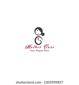 mother-care-illustration-logo-design-with-baby-icon-in-heart-vector, mother's day, holiday, mom and baby