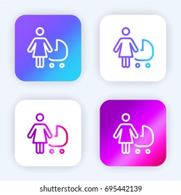 Motherhood bright purple and blue gradient app icon