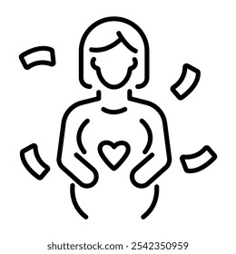 Motherhood icon in linear style 