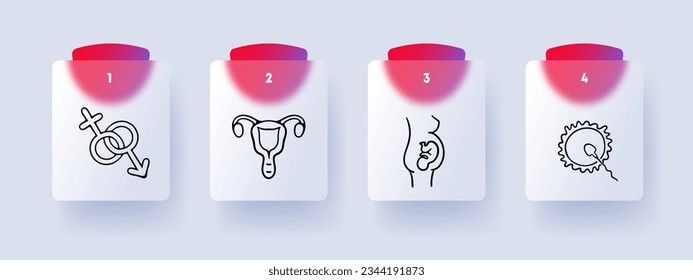 Motherhood line icon. Pregnancy, baby clothes, breastfeeding, surrogacy. Glassmorphism style. Vector line icon