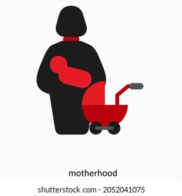 Motherhood Or Pamper Icon Concept