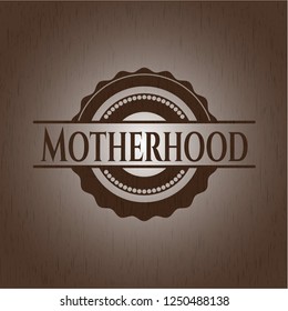 Motherhood vintage wood emblem