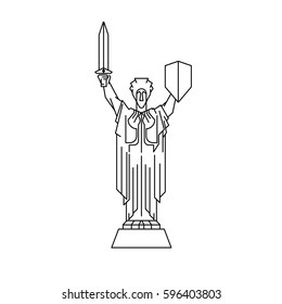 The Motherland Monument, KIEV, UKRAINE. Vector, Illustration