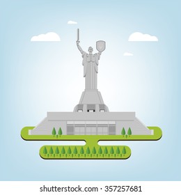Motherland mother in the middle of summer in Ukraine