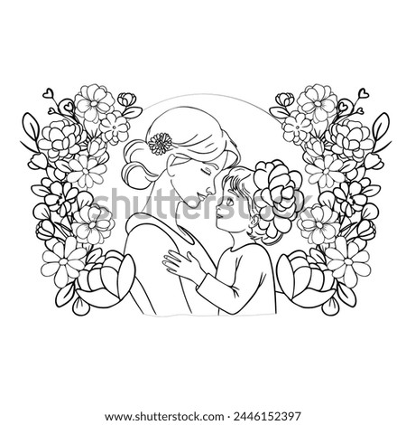 Mother's Affection - Coloring Page