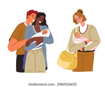 Mothers with Babies Illustration vector