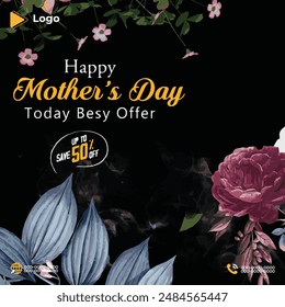 Mothers day and 12th may celebration with instagram and facebook post template | Mothers day celebration with instagram and facebook story template | Mothers day sale social media post templates
