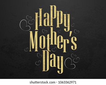 Mother's Day abstract, banner or poster, Mother's Day Greeting in a dark background.