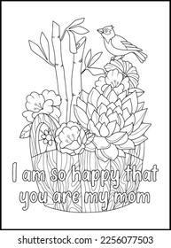 Mothers Day Adult Coloring Pages