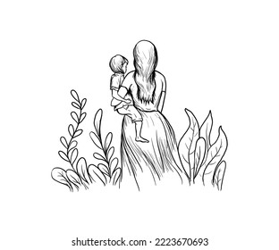 Mothers day artwork with children