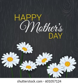  Mother's Day background with beautiful daisy flowers. Vector template for cards, wallpaper, flyers, invitation, posters, brochure, discount voucher, banner.