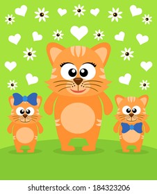 Mother's day background card with cats
