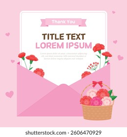 Mothers day background with carnation illustration