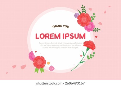 Mothers day background with carnation illustration