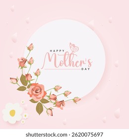 Mother's Day background featuring surrounded by floating balloons and hearts Perfect for cards, social posts, and digital gifts