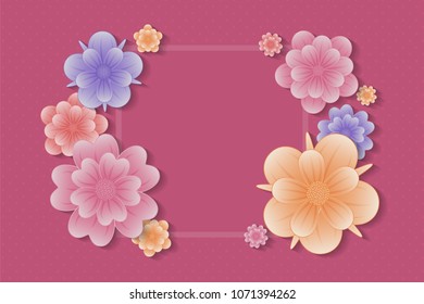 Mother's Day - background with flowers and copyspace. Vector.