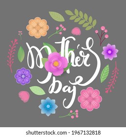 Mother's day  background layout with beautiful colorful flower