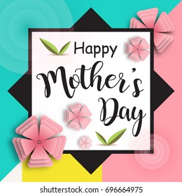 Mothers day background layout with beautiful colorful flower for banners,Wallpaper, invitation, posters, brochure, voucher discount.Vector illustration template.