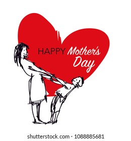 Mother's Day Background Vector Illustration 