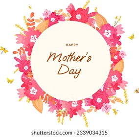 Mother's Day badge with flowers and greeting text