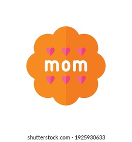 Mother's Day Badge, Medal Flat Icon Logo Illustration Vector Isolated. Happy Mother's Day Icon-Set. Suitable for Web Design, Logo, App, and Upscale Your Business.