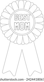 Mother's Day Badges And Labels. Mother's coloring page