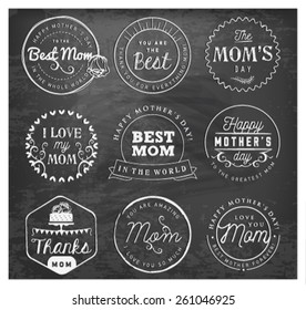 Mother's Day Badges and Labels in Vintage Style