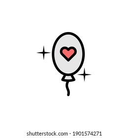 mothers day balloon outline icon. Element of mothers day illustration icon. Signs and symbols can be used for web, logo, mobile app, UI, UX