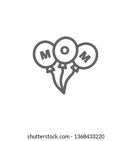 mothers day balloons outline icon. Element of mothers day illustration icon. Signs and symbols can be used for web, logo, mobile app, UI, UX on white background