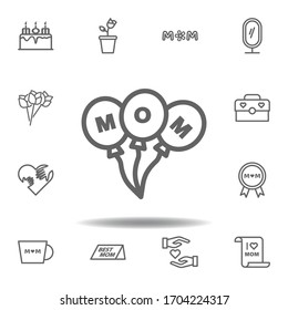 mothers day balloons outline icon. set of mothers day illustration icon. Signs and symbols can be used for web, logo, mobile app, UI, UX on white background