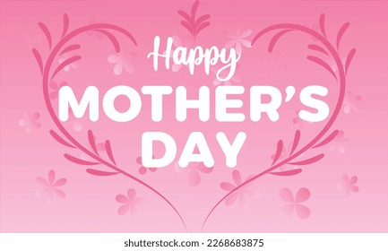 Mother's Day Banner, Mother's Day Background, Mom's Holiday, Mom's Love, Happy Mother's Day Text, Mother's Day Greeting Card, Vector Text Background Illustration