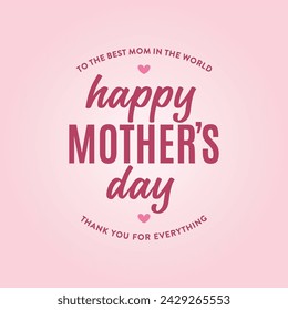 Mother's Day Banner, Mother's Day Background, Mom's Holiday, Mom's Love, Happy Mother's Day Text, Mother's Day Greeting Card, Vector Text Background Illustration