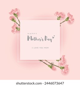  Mother's day banner with carnationd