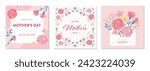 Mother's day banner collection. carnation design. Vector illustration background.